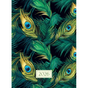 Heti agenda  OFFICE 21  B6 2026 papírborítós Silk pávatoll