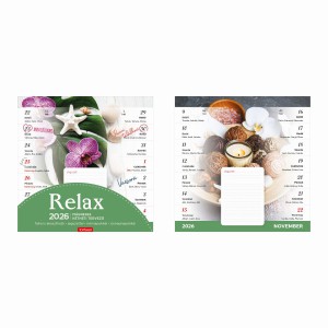 Falinaptár T090-07  22x22 mágneses kétheti 2026  RELAX