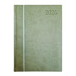 Napi agenda  OFFICE 21  A5 2026  függőlegesen varrott bézs