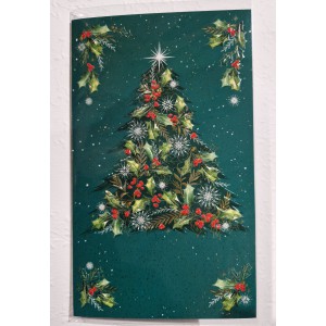 Képeslap 6 Argus karácsonyi 11-6570 Felirat nélküli. karácsonyfa zöld háttérrel