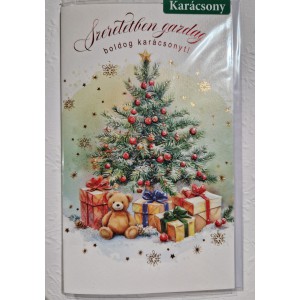 Képeslap 8 Argus karácsonyi 11-6562 Szeretetben gazdag, boldog karácsonyt! karácsonyfa ajándékokkal