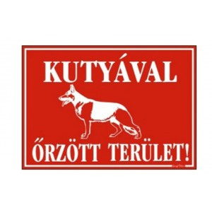 Matrica GUNGL t&aacute;j&eacute;koztat&oacute;  25X35cm  Kuty&aacute;val őrz&ouml;tt ter&uuml;let "G"