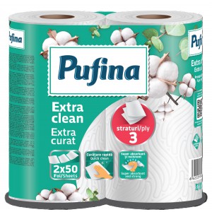 K&eacute;zt&ouml;rlő tekercses PUFINA 2 tekercs 3 r&eacute;tegű 50laptek