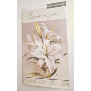 K&eacute;peslap 5 ARGUS 14-639 Őszinte r&eacute;szv&eacute;ttel! Feh&eacute;r liliom