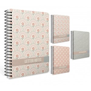 Spir&aacute;lf&uuml;zet GIPTA Letter Notes 17x24 cm karton bor&iacute;t&aacute;ssal 120 lapos vonalas 7851