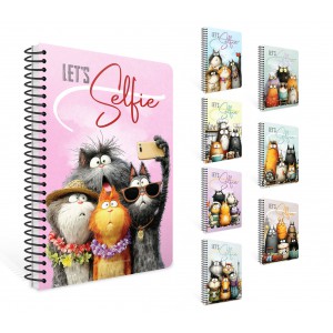 Spir&aacute;lf&uuml;zet GIPTA Selfie  A4  nyomott  kartonbor&iacute;t&aacute;ssal  80 lapos vonalas 7875