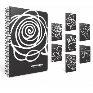 Spir&aacute;lf&uuml;zet GIPTA Mono Block  A4 PP bor&iacute;t&aacute;ssal 80 lapos  vonalas 7989