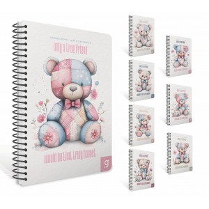 Spir&aacute;lf&uuml;zet GIPTA Friend Book  17x24 cm karton bor&iacute;t&aacute;ssal 80 lapos vonalas 8440