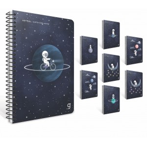 Spir&aacute;lf&uuml;zet GIPTA Astral  17x24 cm karton bor&iacute;t&aacute;ssal 80 lapos vonalas 7406