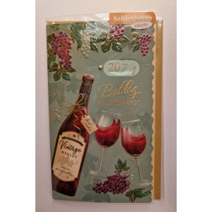 K&eacute;peslap 8 ARGUS 15-6601 Boldog sz&uuml;let&eacute;snapot! Vintage bor poharakkal, tekerős