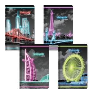 F&uuml;zet LASTVA kem.fedeles A4 96lap METROPOLIS 70g vonalas 3075