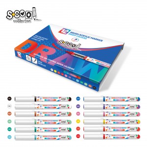 Akrilfilctoll 12klt SCHOOL COLLECTION m&aacute;gnesz&aacute;ras dobozban SC3013