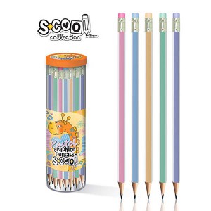 Grafit ceruza SCHOOL COLLECTION h&aacute;romsz&ouml;gletű test, rad&iacute;ros, pasztel test SC146  HB