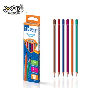 Grafit ceruza SCHOOL COLLECTION h&aacute;romsz&ouml;gletű,sz&iacute;nes test SC006  HB