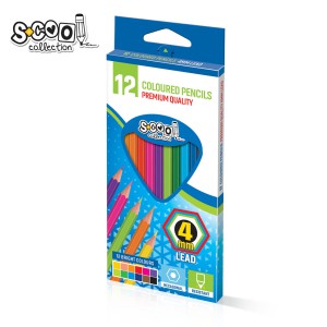 Sz&iacute;nes ceruza 12klt School Collection antibakteri&aacute;lis  hatsz&ouml;g sz&iacute;nes testű   SC1283