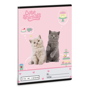 F&uuml;zet ARS UNA A5 12-32   3.o. vonalas  Cut animals-tea party 5532 26