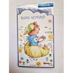 K&eacute;peslap 6 ARGUS 17-6070 Boldog n&eacute;vnapot! Gamer fi&uacute;