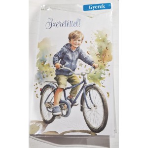 K&eacute;peslap 7 ARGUS 17-6073 Szeretettel! Bicikliző fi&uacute;