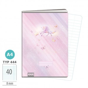 F&uuml;zet ARGUS A4 vonalas 40lap Unikornis   1582-0427