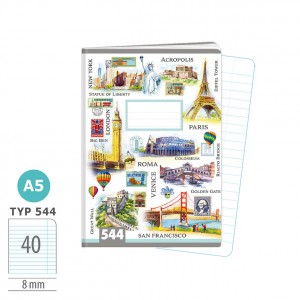 F&uuml;zet ARGUS A5 40 lapos vonalas V&aacute;rosok 1592-0431