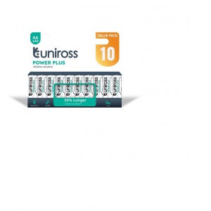 Elem UNIROSS tart&oacute;s alk&aacute;li elem ceruza LR06 AA  10dbblis  UPPAAPK10A