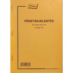 P&eacute;nzt&aacute;rjelent&eacute;s NYOMELL A5 25X2 B.kisker 104