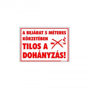 Matrica GUNGL t&aacute;j&eacute;koztat&oacute; 11,5x16,5cm A bej&aacute;rat 5m-es k&ouml;rzet&eacute;ben TILOS a doh&aacute;nyz&aacute;s  "K"