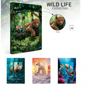 F&uuml;zet LASTVA kem.fedeles A5 96 lap WILD LIFE 70g vonalas 33471