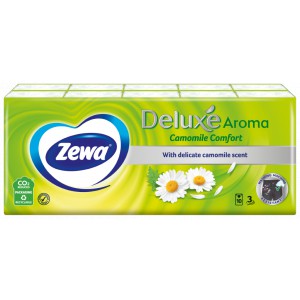 Papírzsebkendő ZEWA Deluxe 10x10 3 rétegű Kamilla