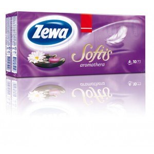 Papírzsebkendő ZEWA Softis  10x9 4 rétegű Aromatherapy