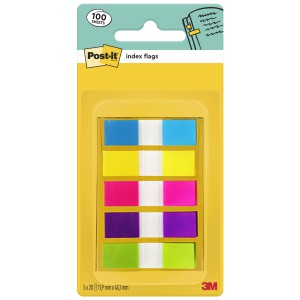 Jel&ouml;lőc&iacute;mke keskeny POST-IT 683-5CB 12x43 5x20lap &eacute;l&eacute;nk sz&iacute;nek