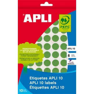 Etikett címke APLI 16mm kör zöld   LCA2741