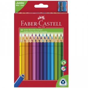 Színes ceruza 30klt FABER-CASTELL Grip Junior háromszög  hegyezővel.116530