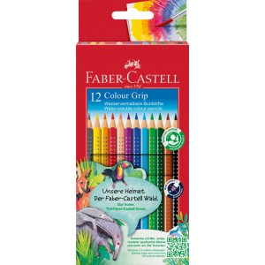 Sz&iacute;nes ceruza 12klt FABER-CASTELL Grip gumi p&ouml;tty&ouml;s  112412