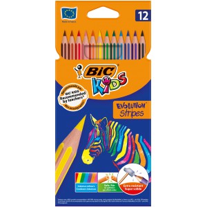 Színes ceruza készlet12 BIC Evolution Stripes  hajlékony  829029950522