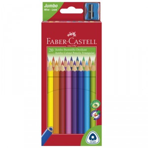 Színes ceruza 20klt FABER-CASTELL Grip Junior háromszög  hegyezővel 116520