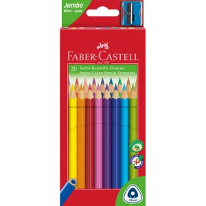 Sz&iacute;nes ceruza 20klt FABER-CASTELL Grip Junior h&aacute;romsz&ouml;g  hegyezővel 116520