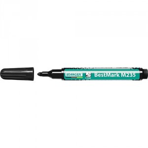 Marker permanent STANGER M235 1-3mm kerek&iacute;tett v&eacute;gű fekete 712000