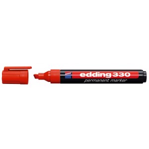 Marker EDDING 330 vágott végű 1-5mm Piros