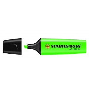 Szövegkiemelő STABILO Boss 7033 vágott végű 2-5mm   zöld